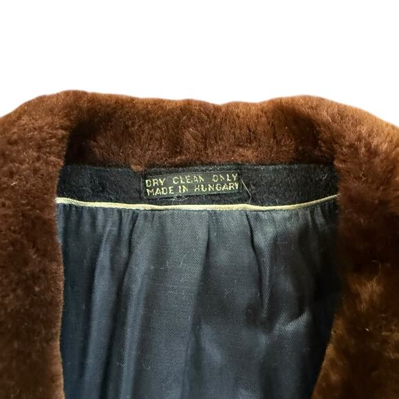 1970s Teller Cashmere Overcoat w/ Fur Shawl Collar Hungary 44 - Picture 5 of 9